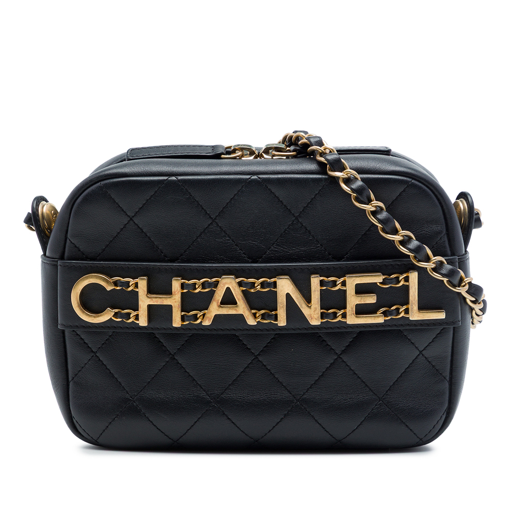 Pre-Loved Chanel Quilted Calfskin Logo Enchained Camera Bag